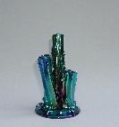 Blue Aurene stump vase 