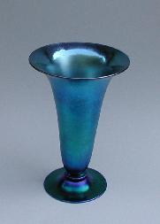 Blue Aurene Trumpet Vase