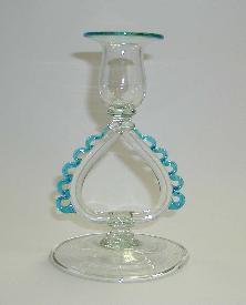 CELESTE BLUE INVERTED HEART CANDLESTICK